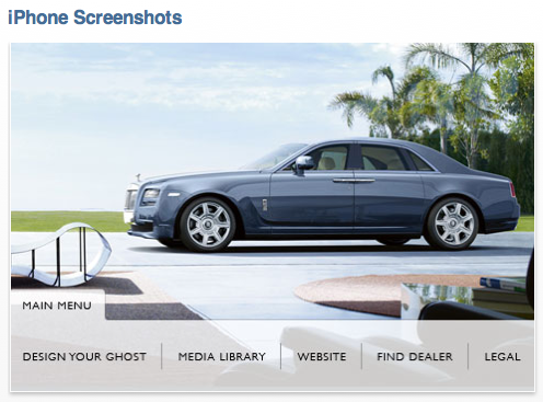 The Rolls-Royce Ghost app for iPhone