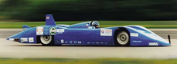 the existing blue bird record breaking car