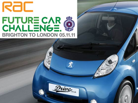 Drive.co.uk Drives Peugeot iOn in RAC Future Car Challenge