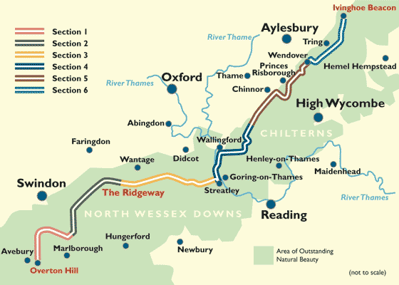 Route Map of the Ridgeway National Trail