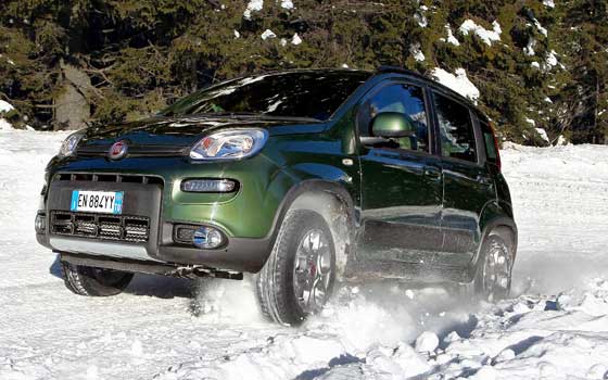 The Fiat Panda 4x4 Driving in snow