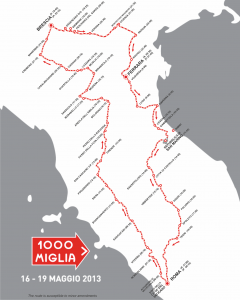 The Route Map of the Mille Miglia 2013